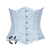 Baby Blue Brocade Burlesque Waist Training Underbust Gothic Corset Bustier Top